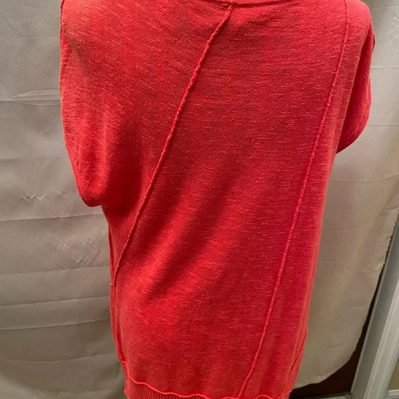 Eileen Fisher sleeveless melon orange Tunic top with asymmetrical hem size med - Picture 4 of 11